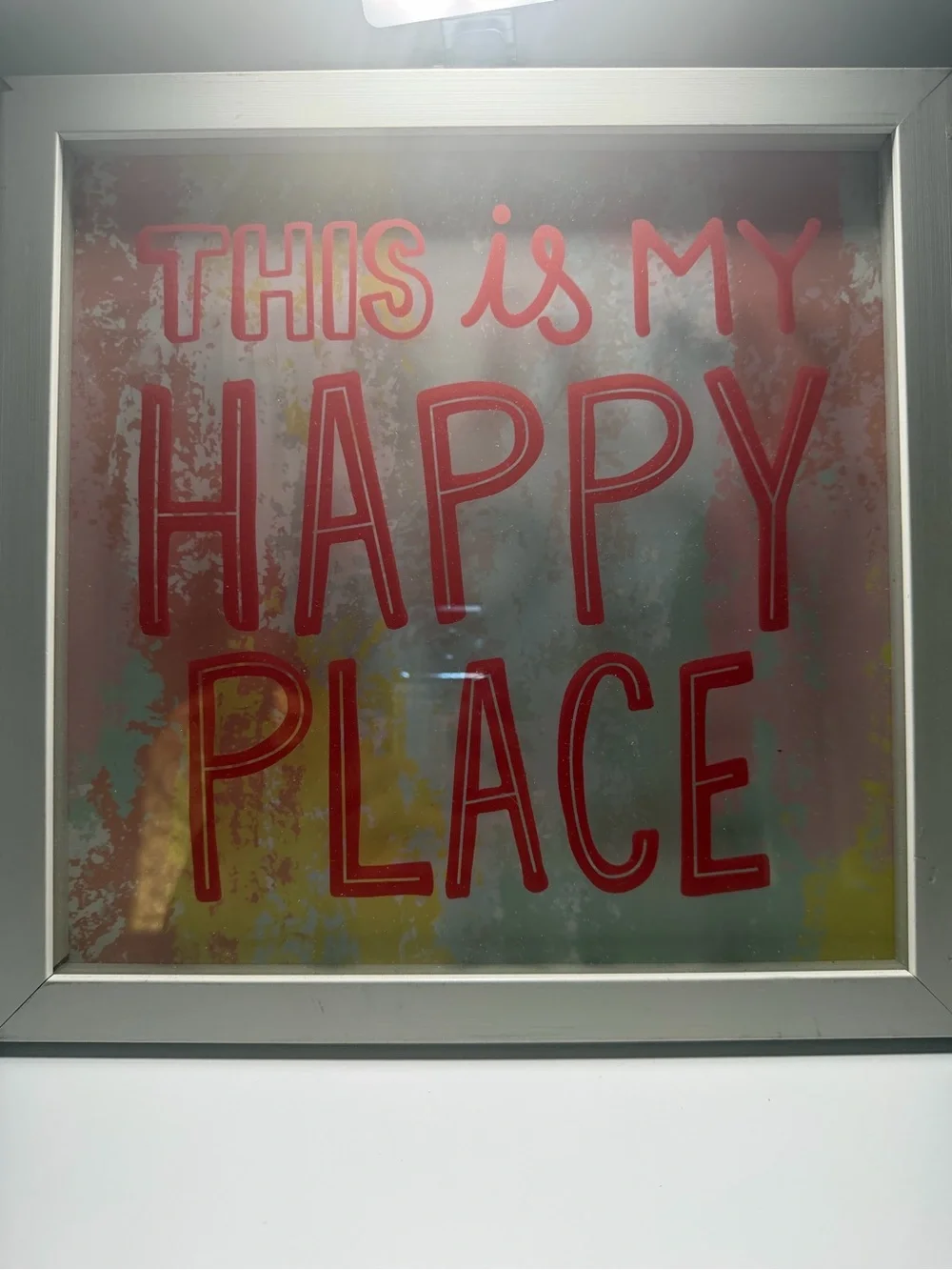This is my happy place kids multicolor wall hanging frame white trim